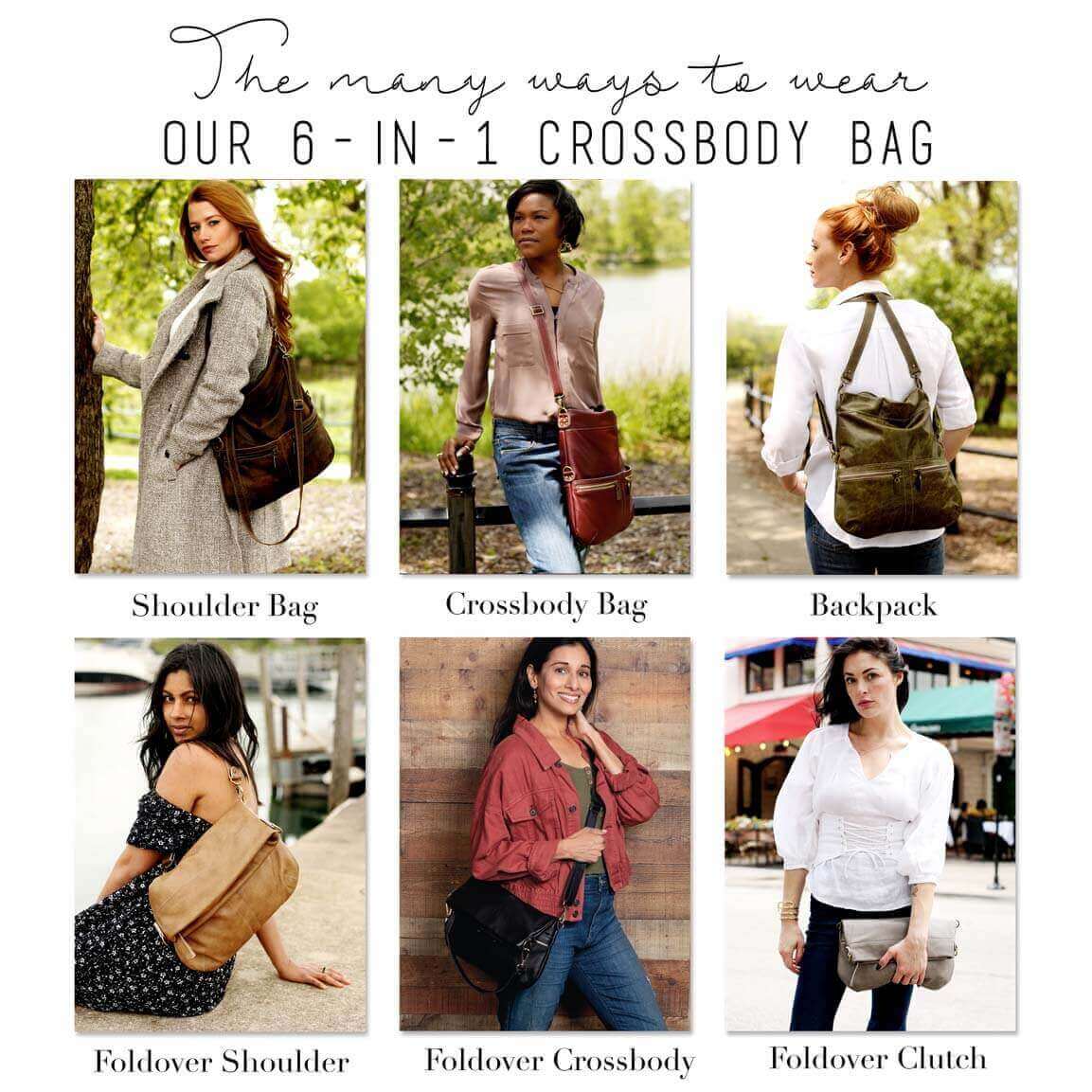 Leather Crossbody Bag - Mini Lauren 6-in-1 Convertible