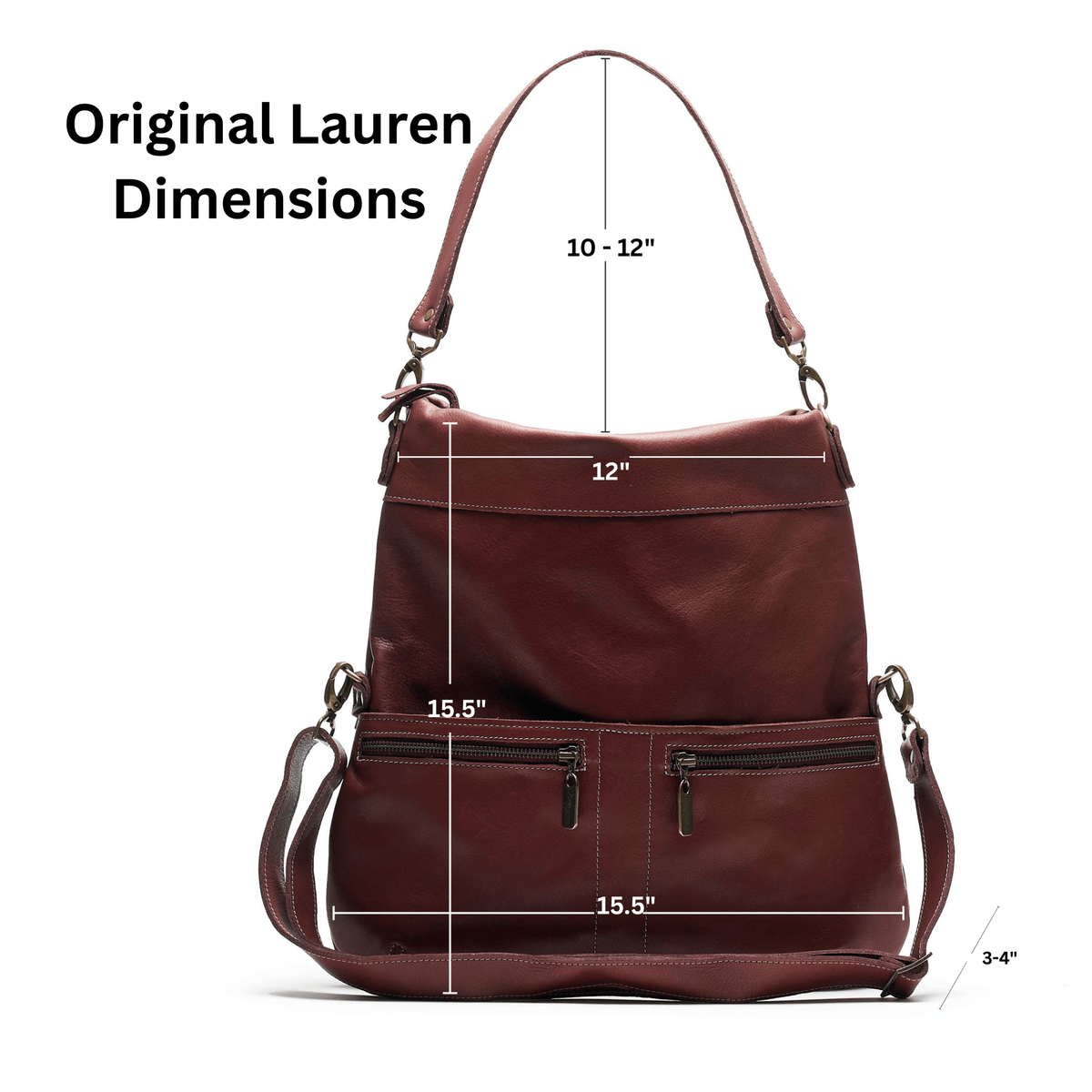 Mini Lauren 6-in-1 Convertible Leather Crossbody Bag - Merlot