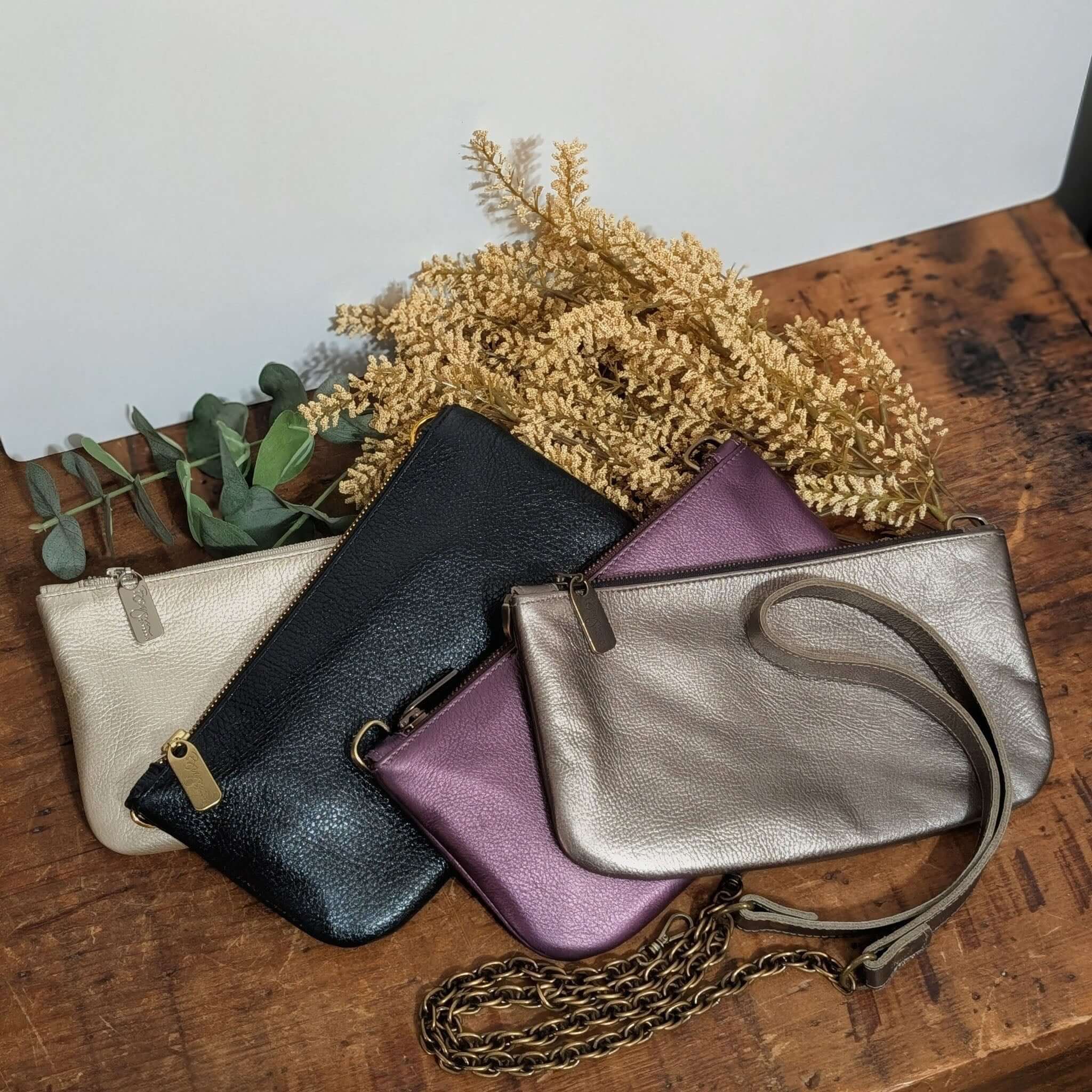 Metallic Leather Bag in Purple - Cher Mini Crosssbody