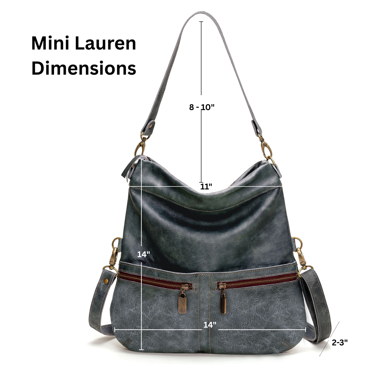 Mini Lauren 6-in-1 Convertible Leather Crossbody Bag - Aquarius