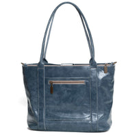 The perfect leather tote bag, blue bayou, Brynn Capella, made in the usa