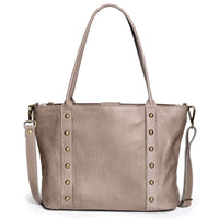 The Perfect Leather Tote Bag, Light Charcoal, by Brynn Capella made in the USA