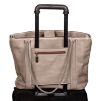 The Perfect Leather Tote Bag, Light Charcoal, by Brynn Capella made in the USA