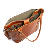 The perfect leather tote bag, whiskey rust, Brynn Capella, made in the usa