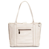 The Perfect Leather Tote Bag, Stone White, by Brynn Capella made in the USA