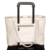 The Perfect Leather Tote Bag, Stone White, by Brynn Capella made in the USA