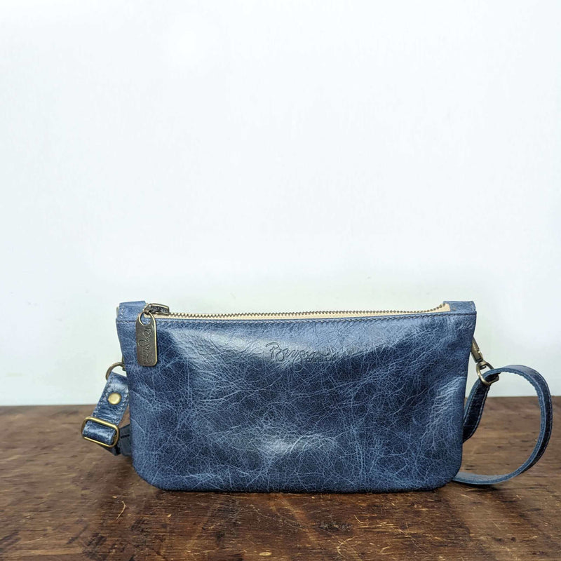 Mini Crossbody Bag in Blue, distressed leather, Made in USA, Handbags, Mini Crossbody, Brynn Capella