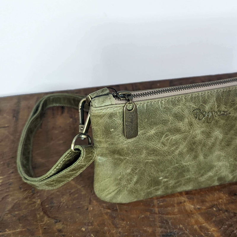 Mini Green leather Crossbody, made in USA by Brynn Capella
