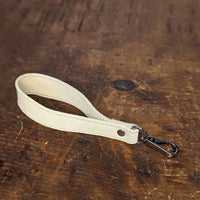 Cream suede key fob/ wrist strap - Brynn Capella, made in USA, Keychains, Key Fob, Brynn Capella