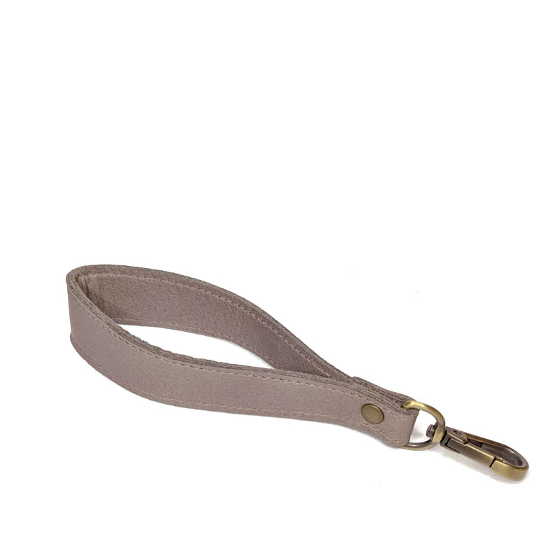 Grey leather key fob/ wrist strap - Brynn Capella, made in USA, Keychains, Key Fob, Brynn Capella