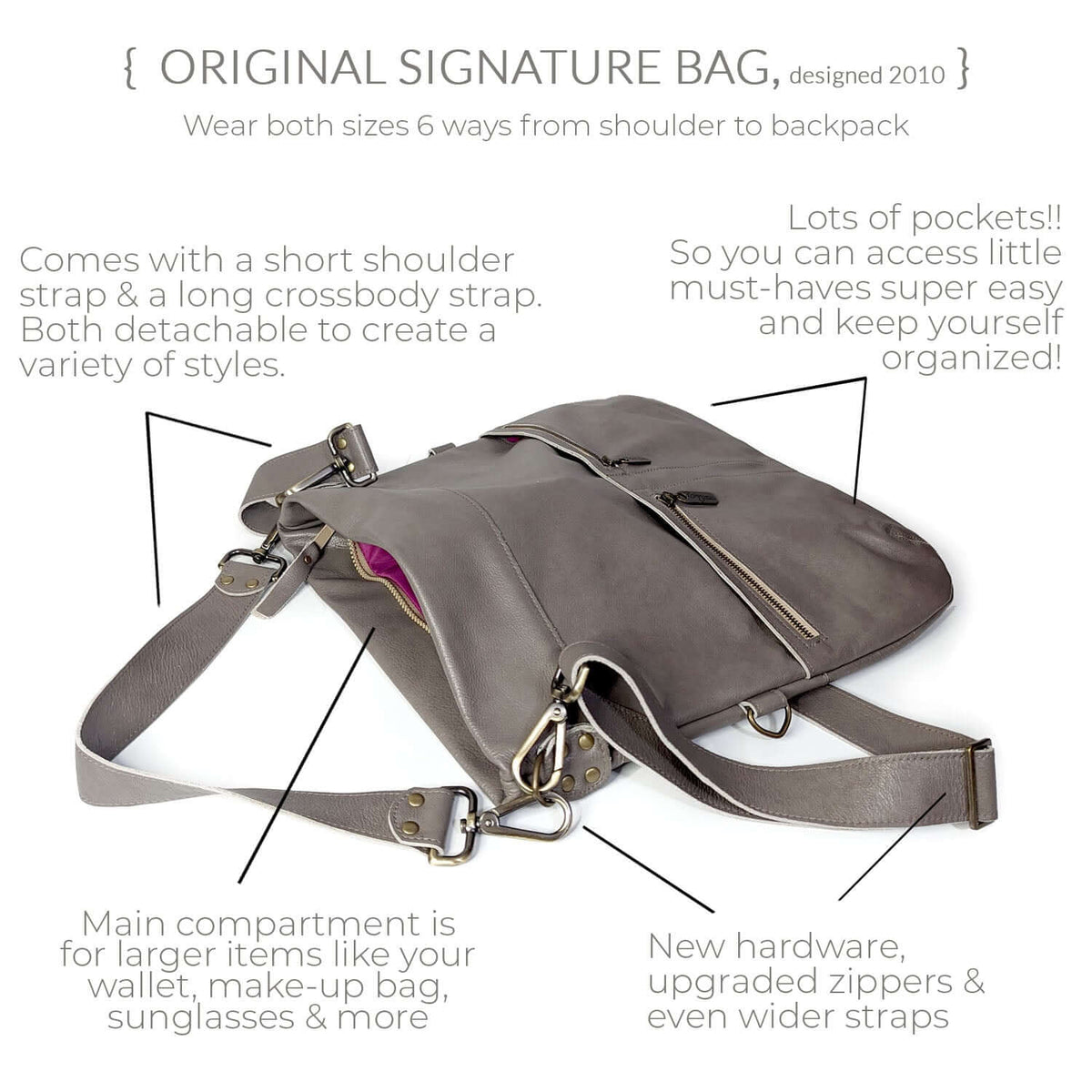 Original Lauren 6-in-1 Leather Crossbody Bag - Aquarius