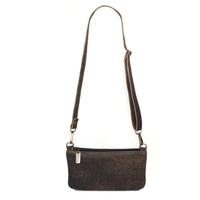 Mini Crossbody Bag in Black/Brown, full-grain leather, USA, Handbags, Mini Crossbody, Brynn Capella