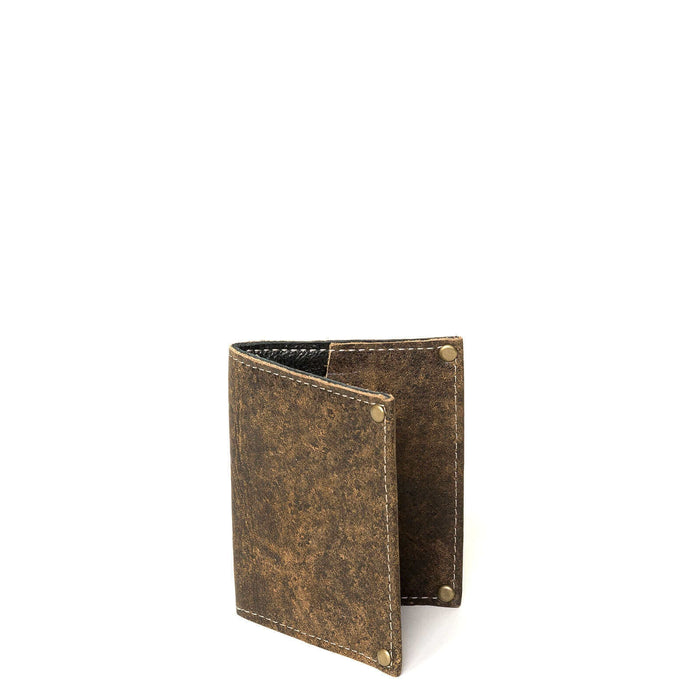 Brown/Black Mini Leather Flap Wallet, Unisex, Made in USA, Wallets & Money Clips, Mini Wallet, Brynn Capella