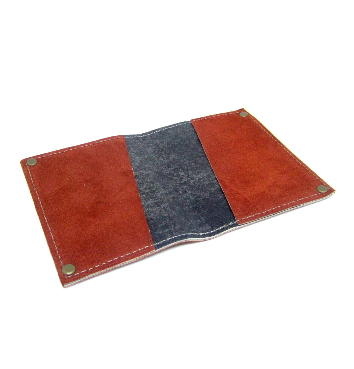 Rust Mini Suede Leather Flap Wallet, Unisex, Made in USA, Wallets & Money Clips, , Brynn Capella