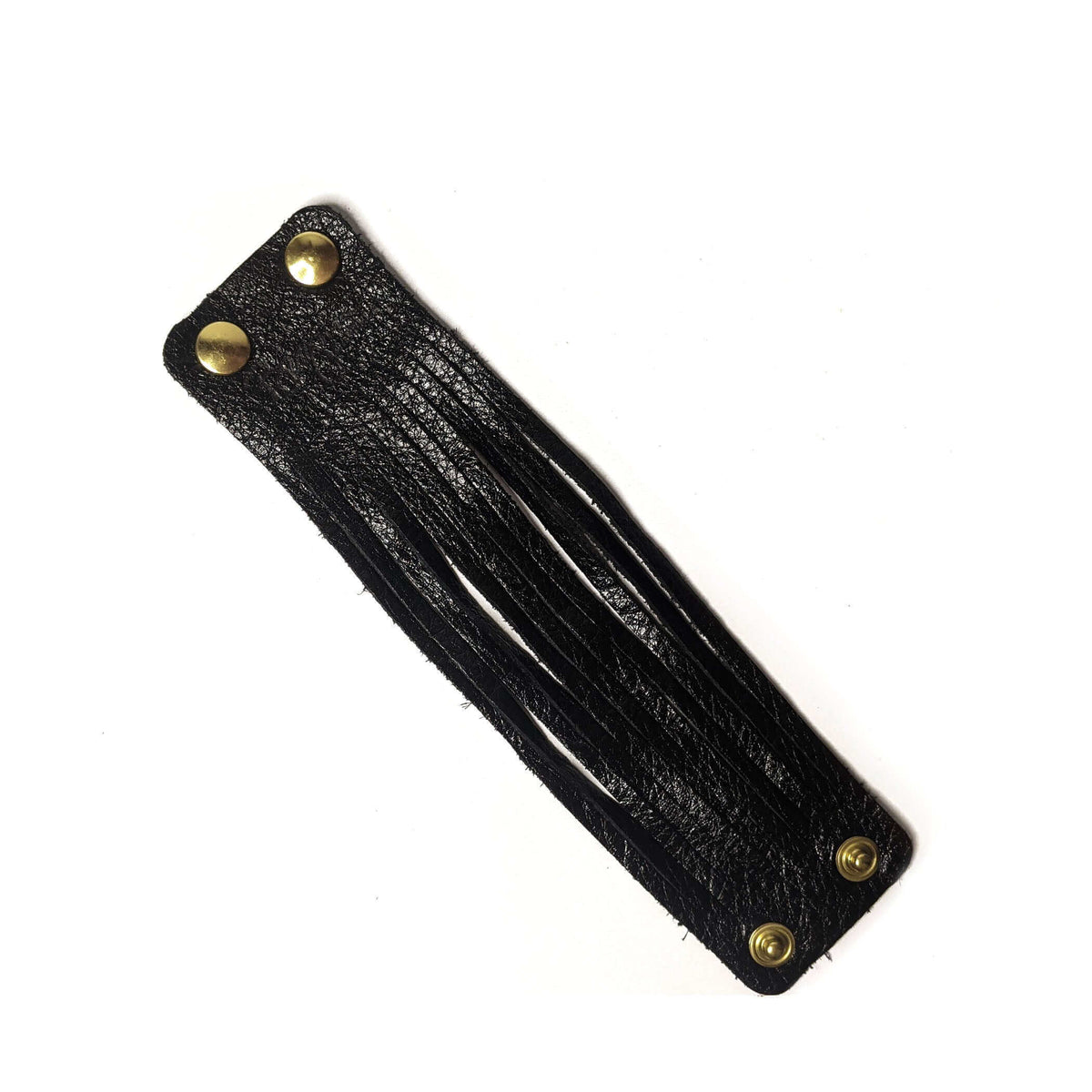 Fringe Leather Bracelet in Black, Brynn Capella, Made in the USA