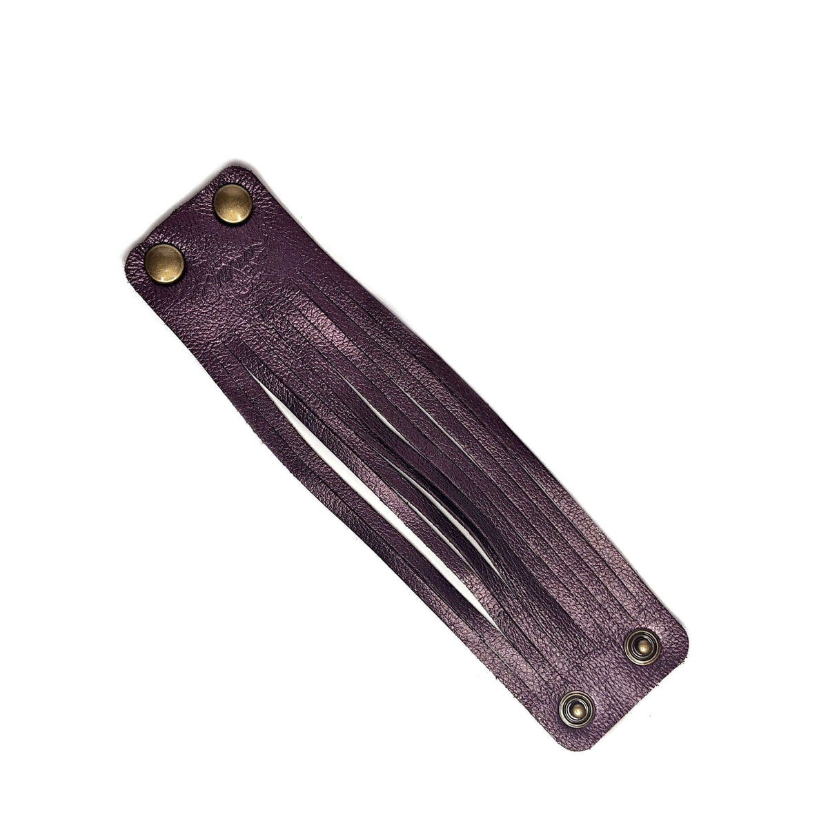 Fringe Leather Bracelet in Smoky Purple, Brynn Capella, Made in the USA
