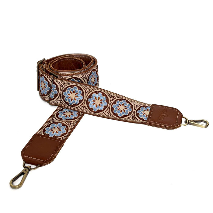 Guitar Purse Strap - Blue Daisy | Brynn Capella, Leather Goods $125 Handbag Strap accessories, Brown, dark brown, Medium Blue
