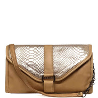 Heather Clutch Crossbody - Golden Tan Snakeskin