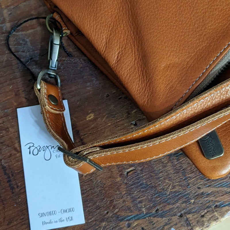 Leather Foldover Crossbody bag, clutch, rust, made in USA, Handbags, Small Crossbody, Brynn Capella