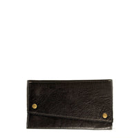 Leather Tri-fold wallet, black, Brynn Capella, made in USA leather goods