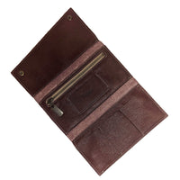 Leather Tri-fold Wallet, Plum, Brynn Capella, Made in the USA