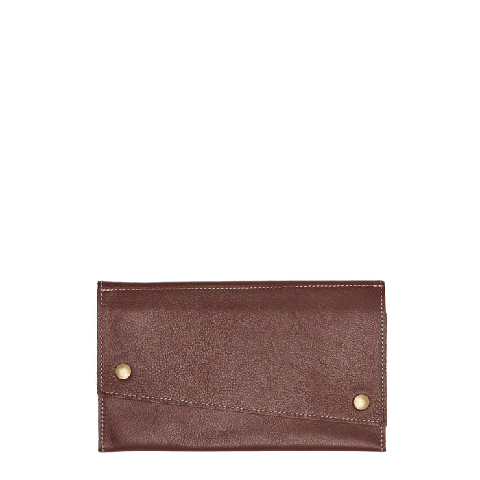 Slim Trifold leather wallet in Wine Brown aniline, Made in USA, Wallets & Money Clips, Tri-fold Wallet, Brynn Capella
