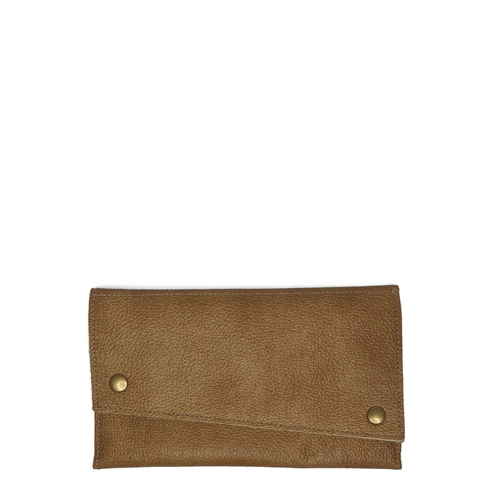 Slim Trifold leather wallet in Golden Tan, Made in USA, Wallets & Money Clips, Tri-fold Wallet, Brynn Capella