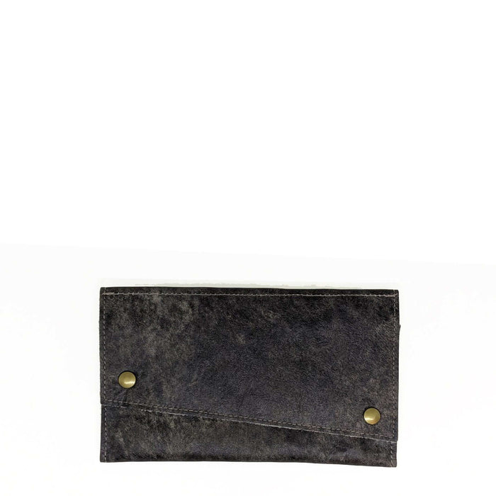 Slim Trifold leather wallet in Soft Charcoal, Made in USA, Wallets & Money Clips, Tri-fold Wallet, Brynn Capella
