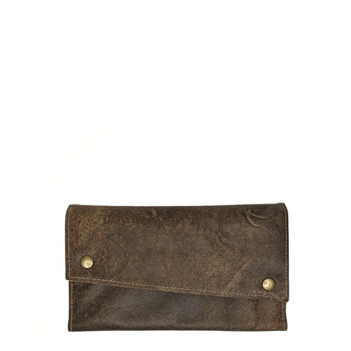 Slim Trifold leather wallet in Black/Brown, Made in USA, Wallets & Money Clips, Tri-fold Wallet, Brynn Capella