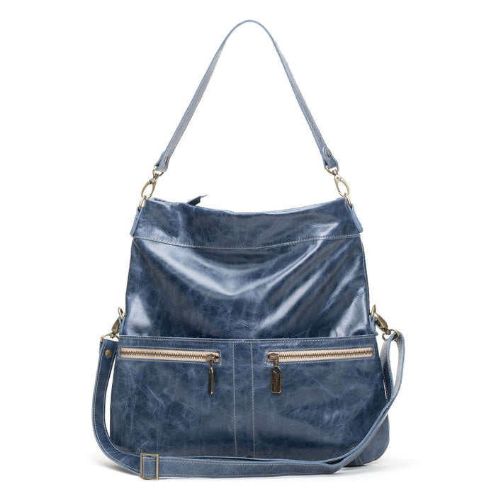 Convertible leather crossbody backpack, Blue, USA made Handbags Large Crossbody Brynn Capella