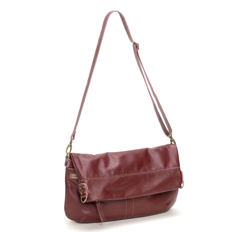 Convertible leather crossbody backpack, Plum, USA made Large Crossbody Brynn Capella