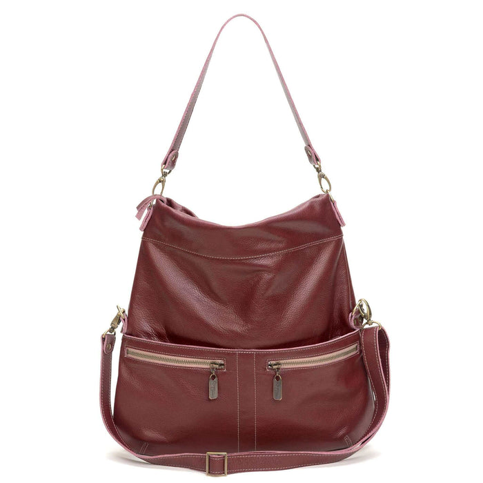 Convertible leather crossbody backpack, Plum, USA made Large Crossbody Brynn Capella