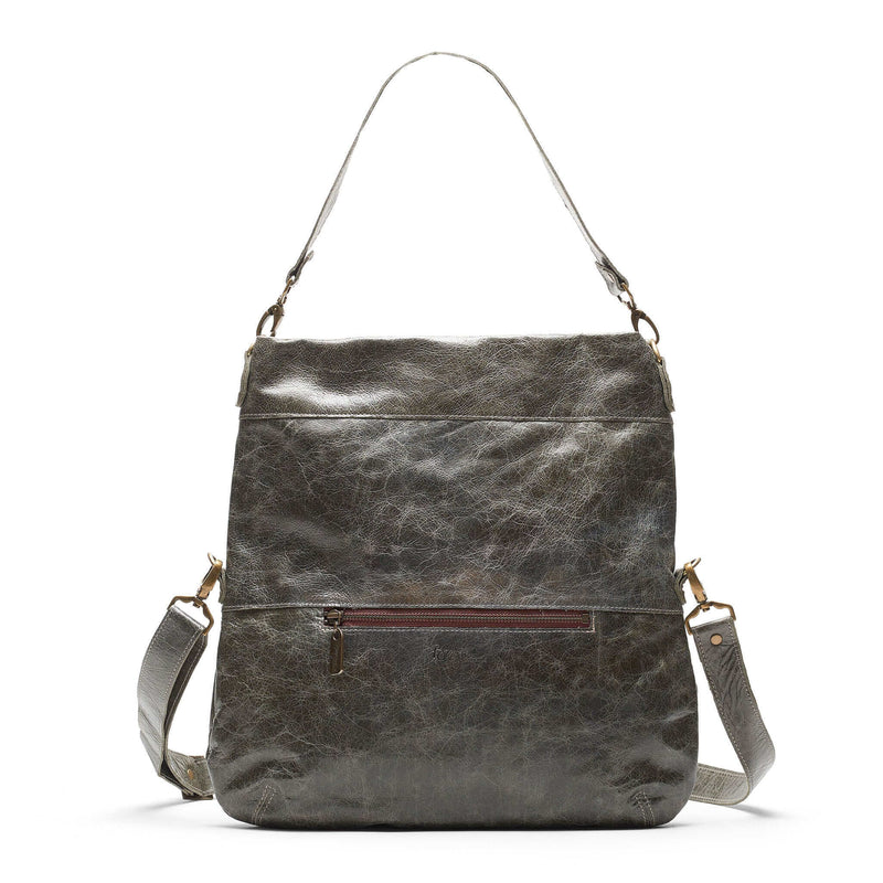 Convertible leather crossbody backpack, Charcoal, USA made Handbags Brynn Capella