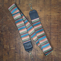 Colorful Striped Lizzy Guitar purse strap, Brynn Capella, made in the USA
