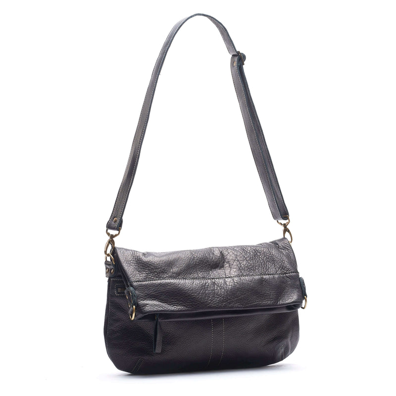 Convertible leather crossbody backpack, Black, USA made Medium Crossbody Brynn Capella
