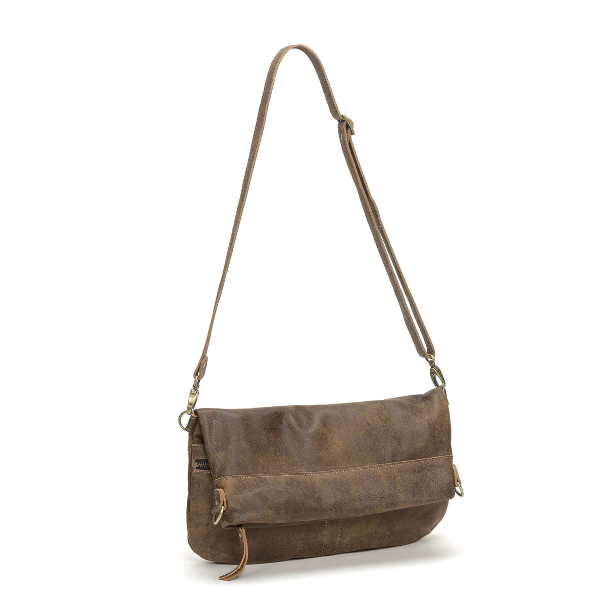 Convertible Crossbody Backpack - Brown full-grain leather - Brynn Capella, made in the USA