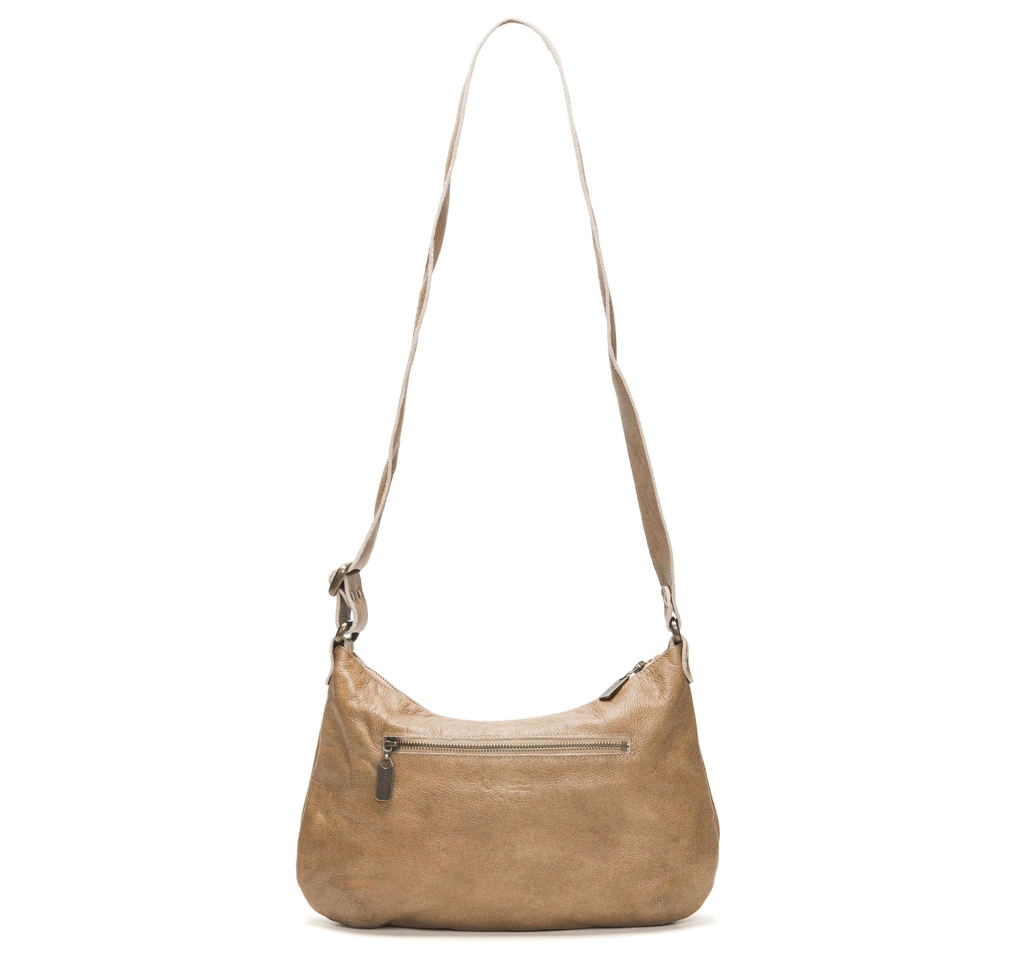 Hobo Crossbody bag, Golden Tan Italian leather, made in USA