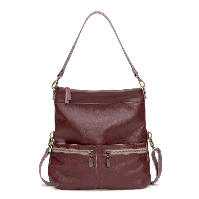 Convertible leather crossbody backpack, Plum, USA made Medium Crossbody Brynn Capella