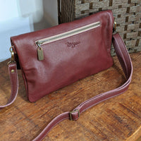 Jenne Foldover style bag, plum, Brynn Capella, made in the USA