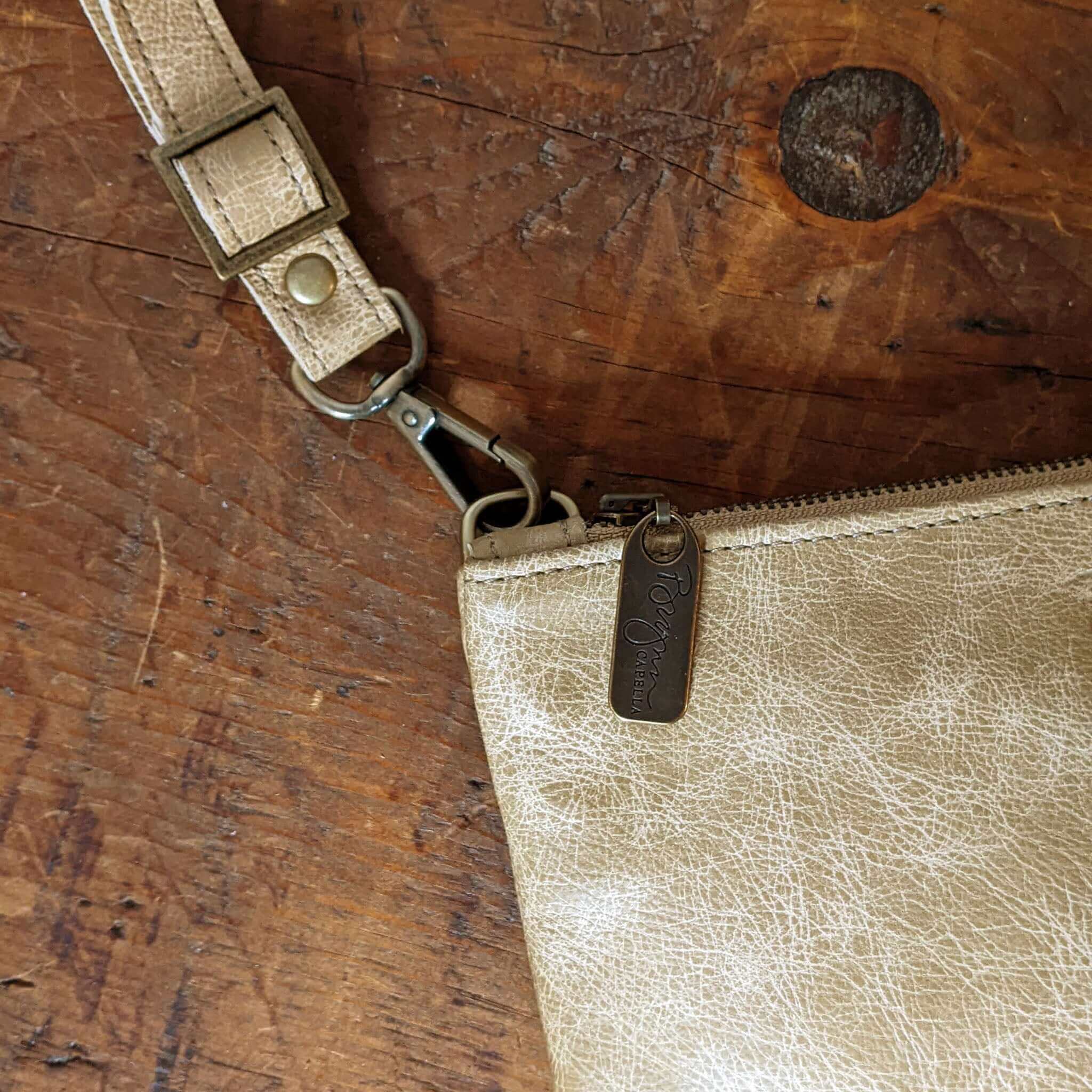 Mini Crossbody Bag in Tan, full-grain vintage leather, USA